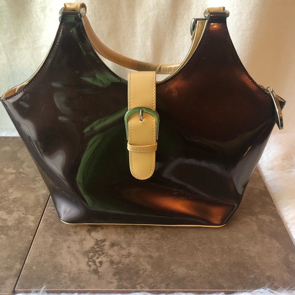 Beijo London Paris New York Copper Purse Tan Strap